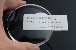 Semi Finished 1.59 PC polycarbonate round top bifocal reading eyeglass lenses anti impact