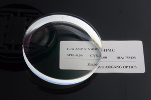 High Index 1.74 Super Hydrophobic Coating Cr39 Single Vision Ultra Thin Prescription Lenses