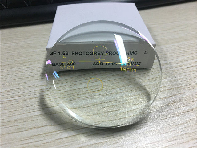 Grey / Brown Photochromic Progressive Lenses Blank 75mm Diameter 1.56 Index