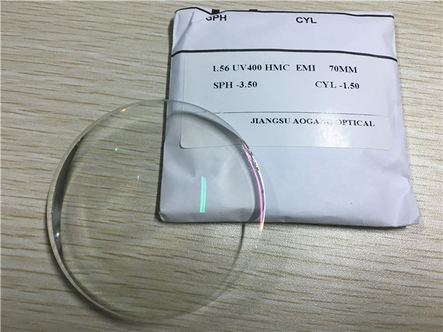 UV400 Protection 1.56 Index Lenses , AR Coating Cr39 Single Vision Prescription Lenses