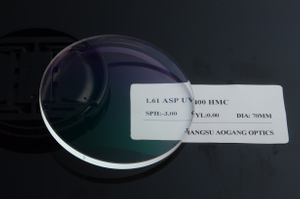 1.61 Optical Cr39 Single Vision Lenses MR-8 Monomer ASP UV400 HMC Coating
