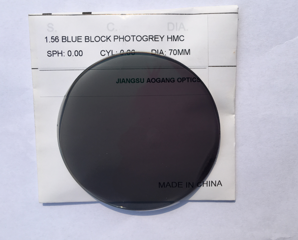 Blue block transition lenses cr-39 1.56 photochromic blue cut ophthalmic lens eyeglasses lenses
